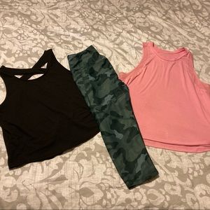 Activewear bundle 2 shirts 1 pair leggings XL